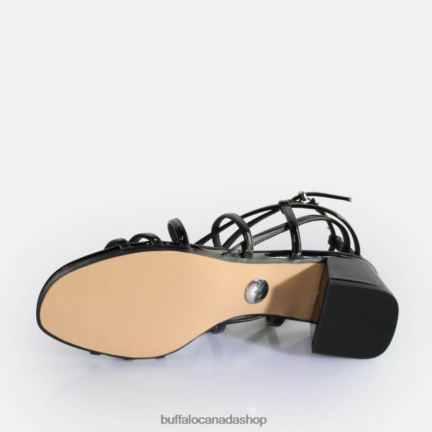 Lilly Cage Heeled Sandals vegan Black Buffalo ZL64TZ288 |Sandals