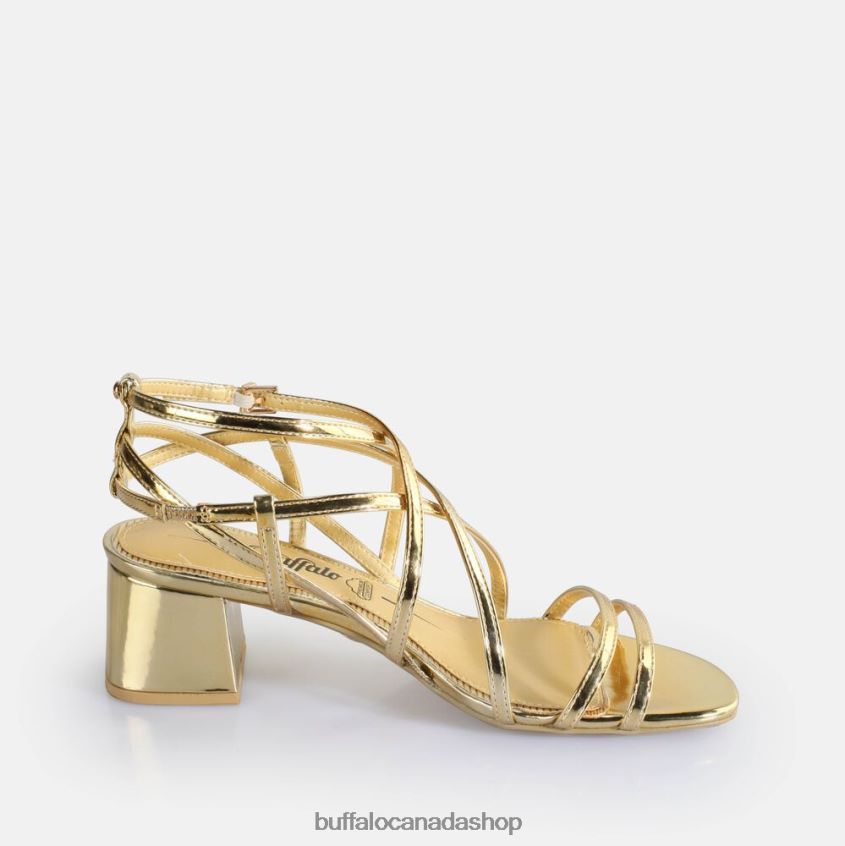 Lilly Cage Heeled Sandals vegan Gold Buffalo ZL64TZ290 |Sandals