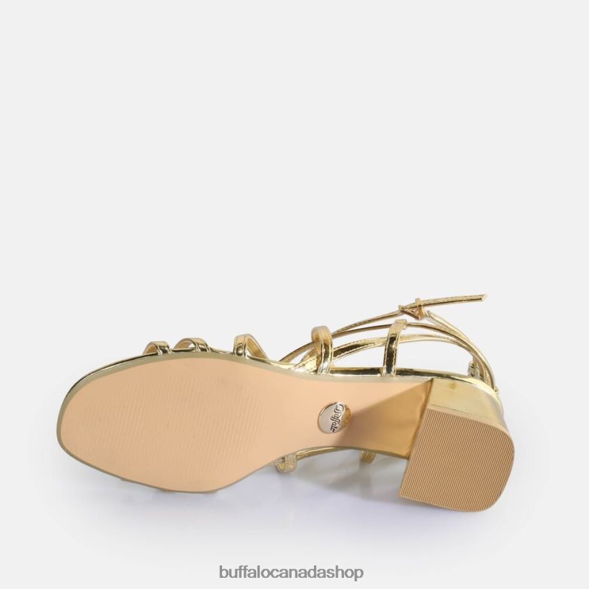 Lilly Cage Heeled Sandals vegan Gold Buffalo ZL64TZ290 |Sandals