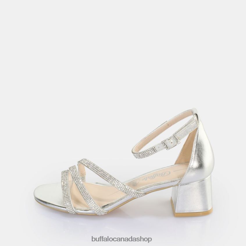 Lilly Glam heeled sandal vegan Silver Buffalo ZL64TZ25 |Sandals