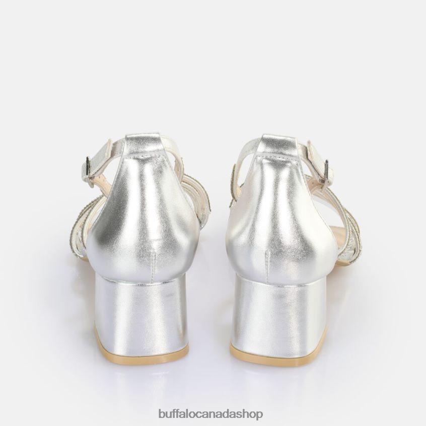 Lilly Glam heeled sandal vegan Silver Buffalo ZL64TZ25 |Sandals