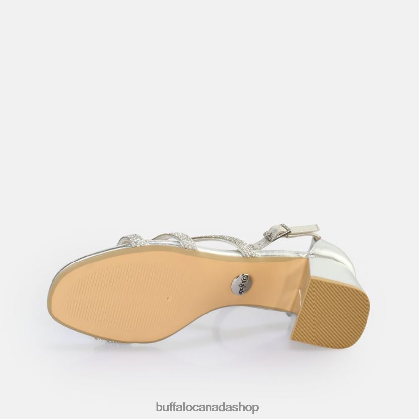 Lilly Glam heeled sandal vegan Silver Buffalo ZL64TZ25 |Sandals