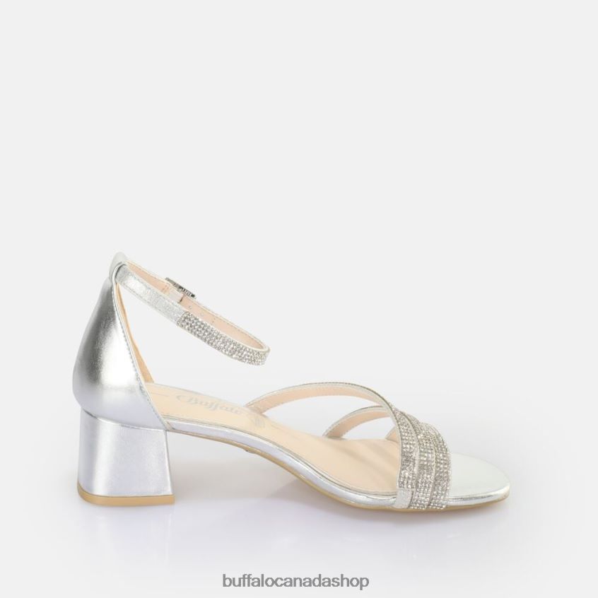 Lilly Glam heeled sandal vegan Silver Buffalo ZL64TZ25 |Sandals