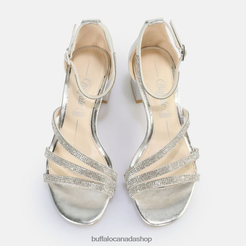 Lilly Glam heeled sandal vegan Silver Buffalo ZL64TZ25 |Sandals