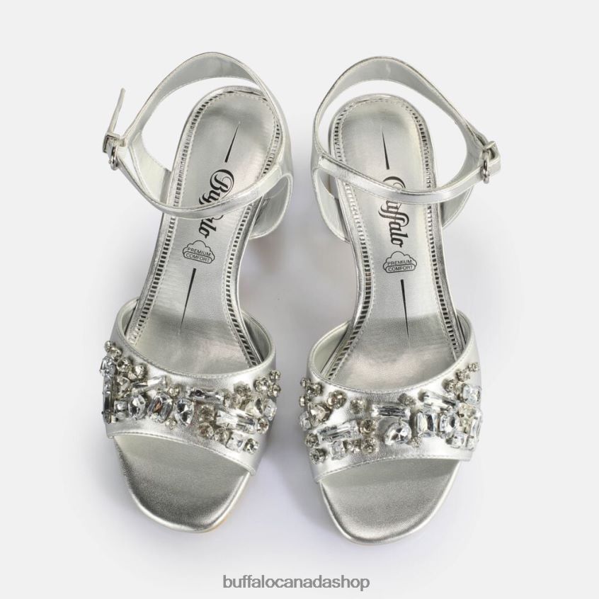 Lilly Ice Heeled Sandals vegan Silver Buffalo ZL64TZ503 |Sandals