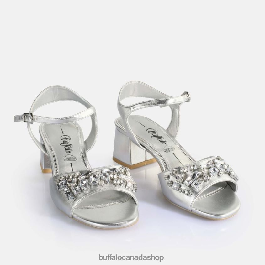 Lilly Ice Heeled Sandals vegan Silver Buffalo ZL64TZ503 |Sandals