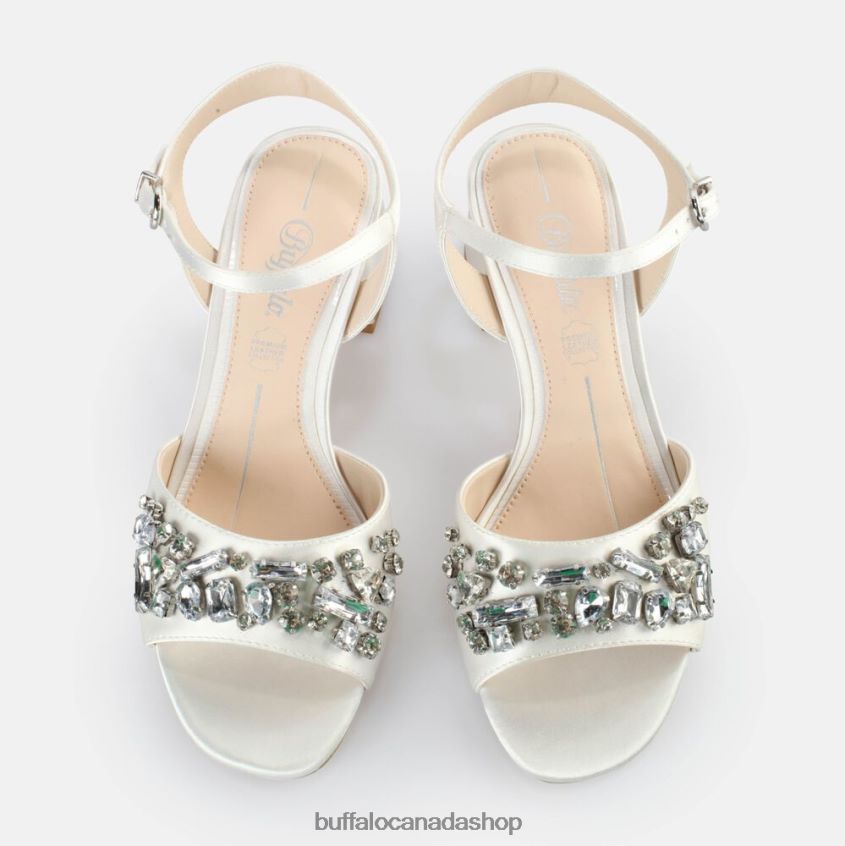 Lucy Ice Heeled Sandals Ivory Buffalo ZL64TZ454 |Sandals