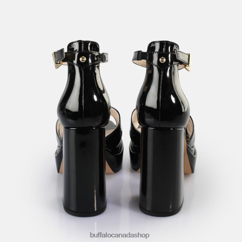 May Cross Heeled Sandals vegan Black Buffalo ZL64TZ526 |Sandals