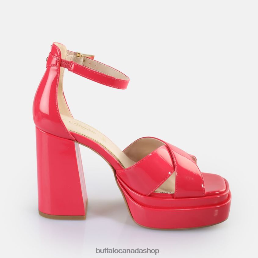 May Cross Heeled Sandals vegan Hot Pink Buffalo ZL64TZ527 |Sandals