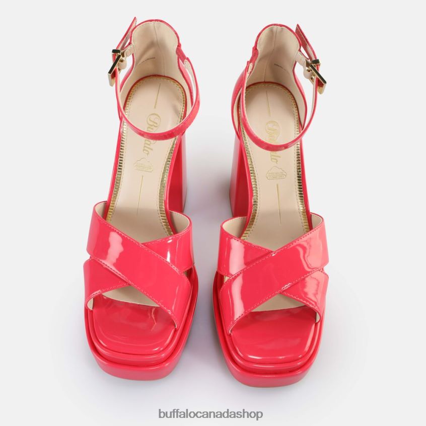 May Cross Heeled Sandals vegan Hot Pink Buffalo ZL64TZ527 |Sandals