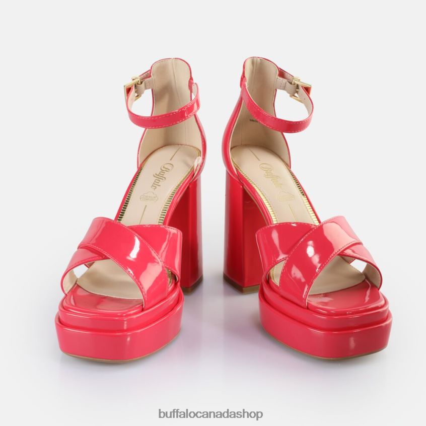 May Cross Heeled Sandals vegan Hot Pink Buffalo ZL64TZ527 |Sandals