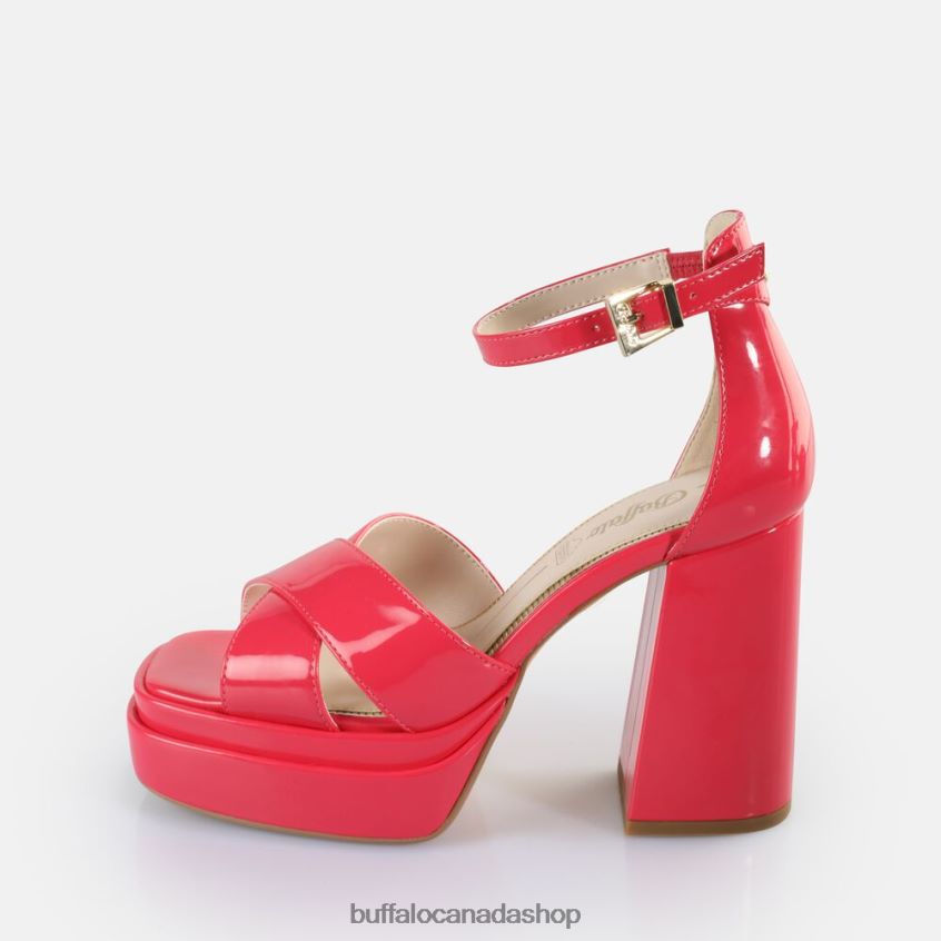 May Cross Heeled Sandals vegan Hot Pink Buffalo ZL64TZ527 |Sandals