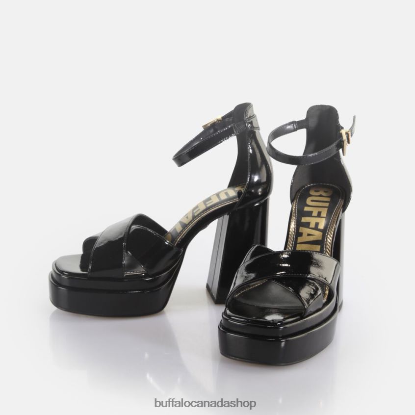 May Cross heeled sandals vegan Black Buffalo ZL64TZ456 |Sandals