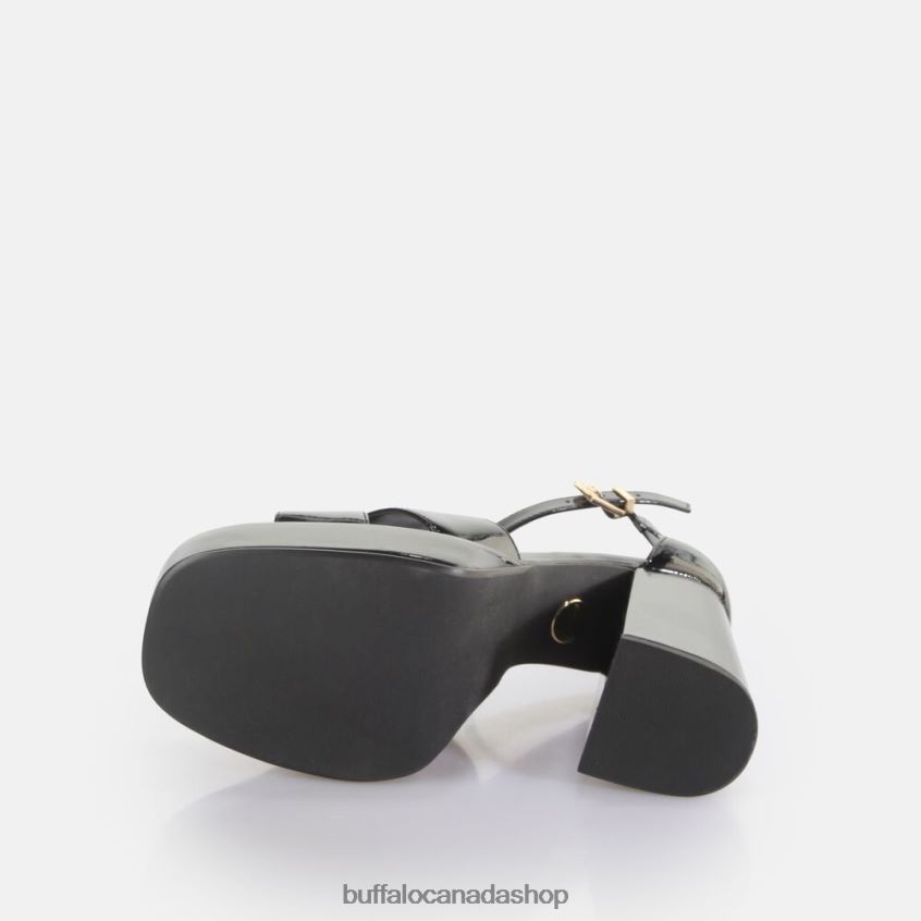 May Cross heeled sandals vegan Black Buffalo ZL64TZ456 |Sandals