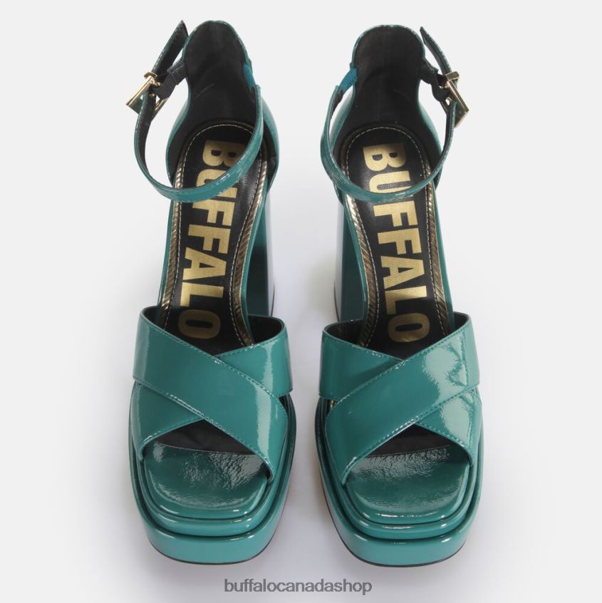 May Cross heeled sandals vegan Petrol Buffalo ZL64TZ455 |Sandals