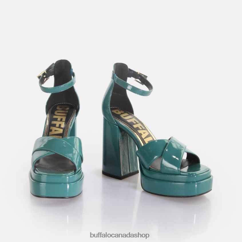 May Cross heeled sandals vegan Petrol Buffalo ZL64TZ455 |Sandals