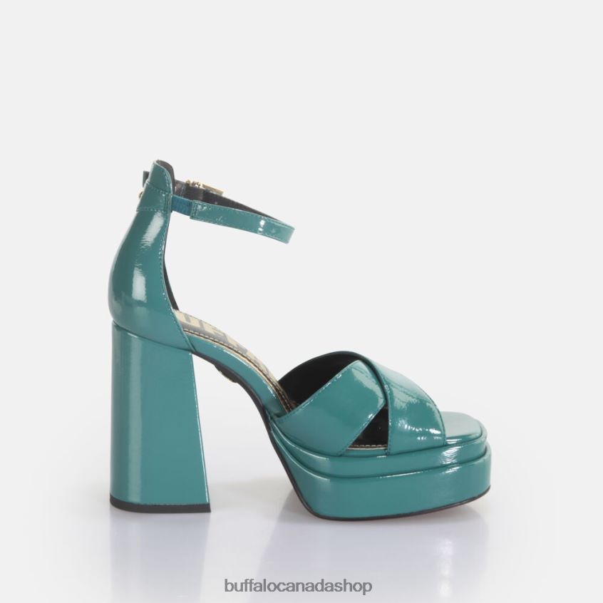 May Cross heeled sandals vegan Petrol Buffalo ZL64TZ455 |Sandals