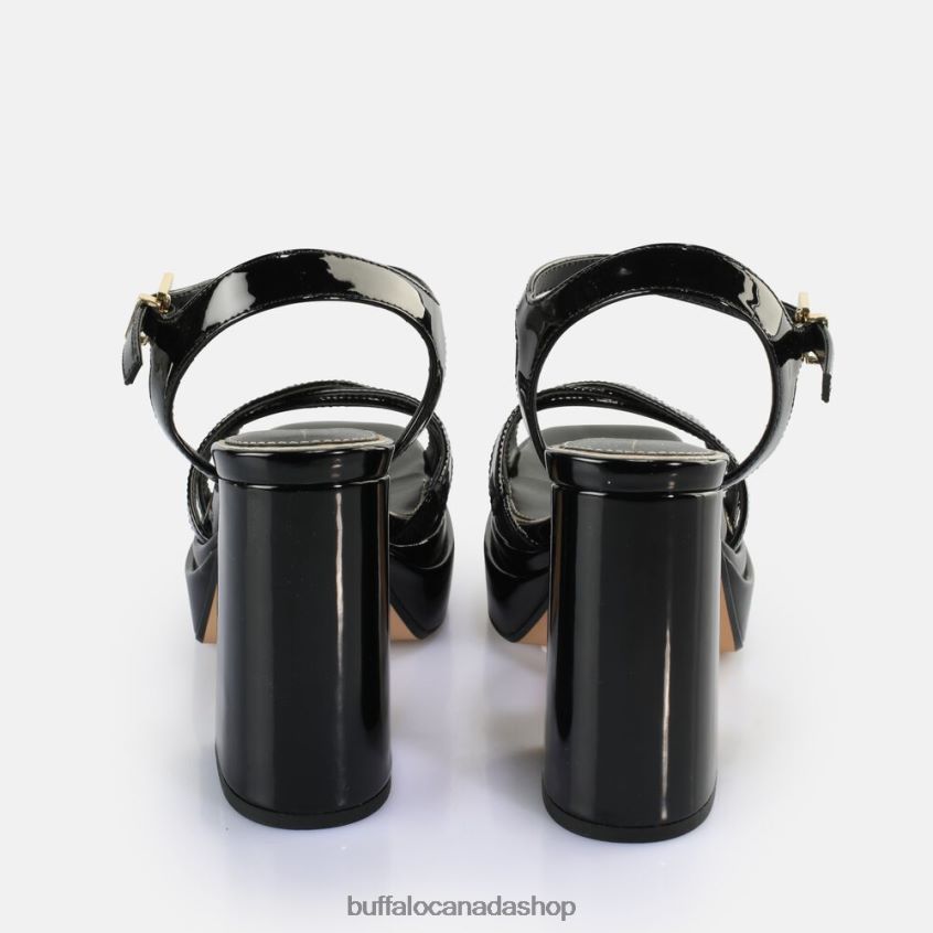 May Donna Heeled Sandals vegan Black Buffalo ZL64TZ251 |Sandals