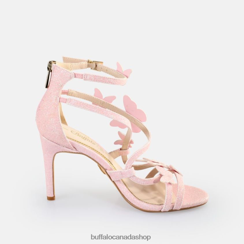 Miranda Butterfly Heeled Sandals vegan Rose Buffalo ZL64TZ416 |Sandals