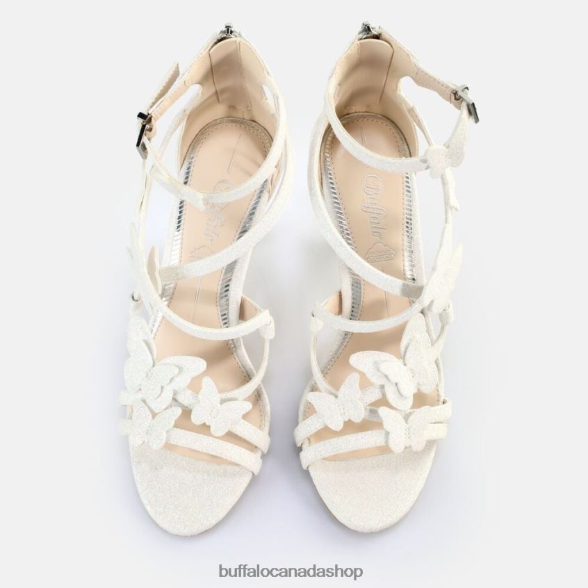 Miranda Butterfly Heeled Sandals vegan White Buffalo ZL64TZ415 |Sandals