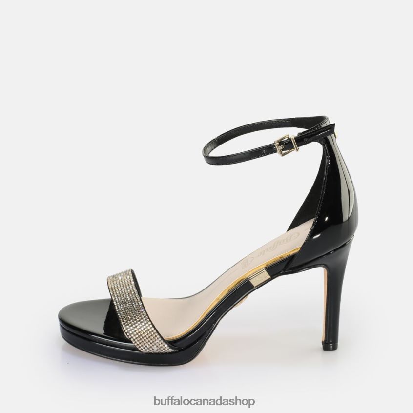 Monroe 2 heeled sandal vegan Black/Gold Buffalo ZL64TZ222 |Sandals