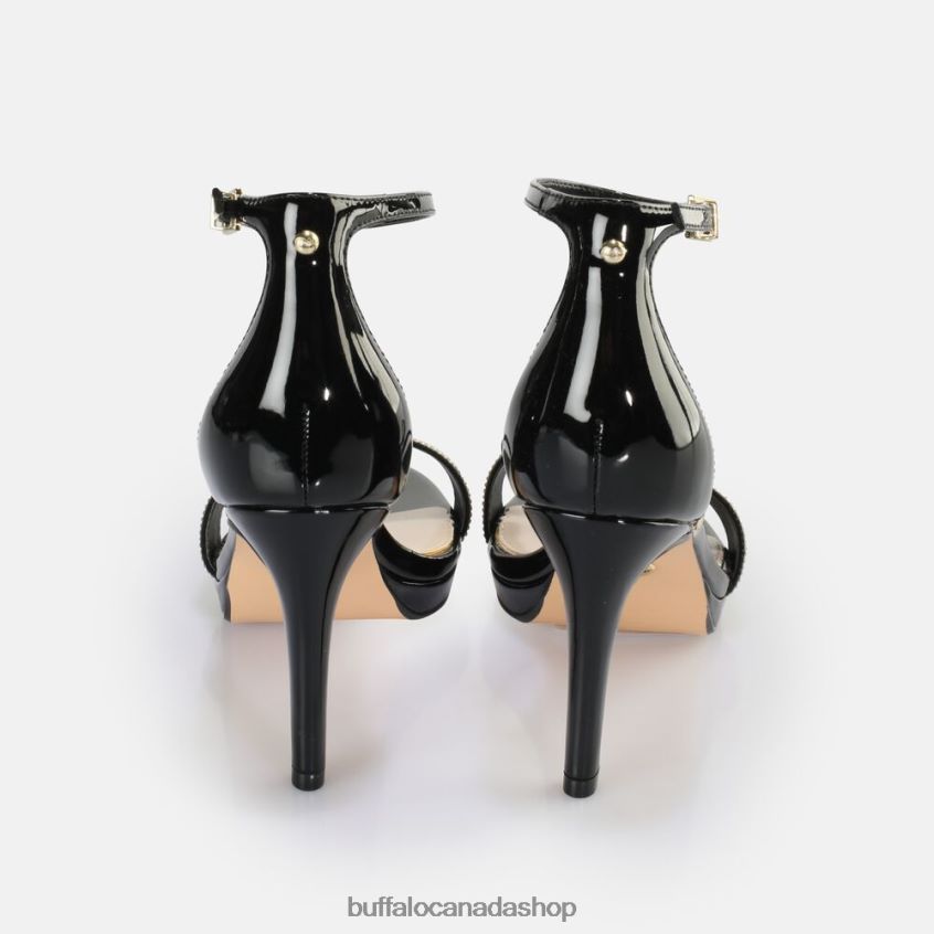 Monroe 2 heeled sandal vegan Black/Gold Buffalo ZL64TZ222 |Sandals