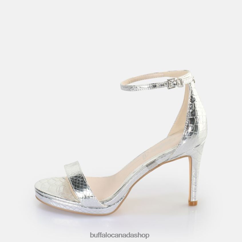 Monroe 2 heeled sandal vegan Snake Silver Buffalo ZL64TZ229 |Sandals