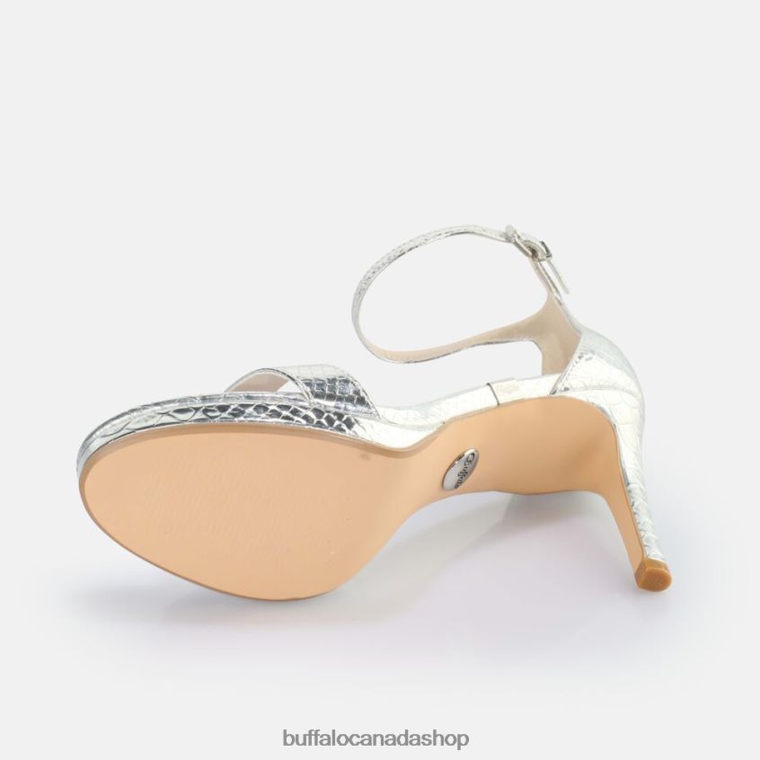Monroe 2 heeled sandal vegan Snake Silver Buffalo ZL64TZ229 |Sandals