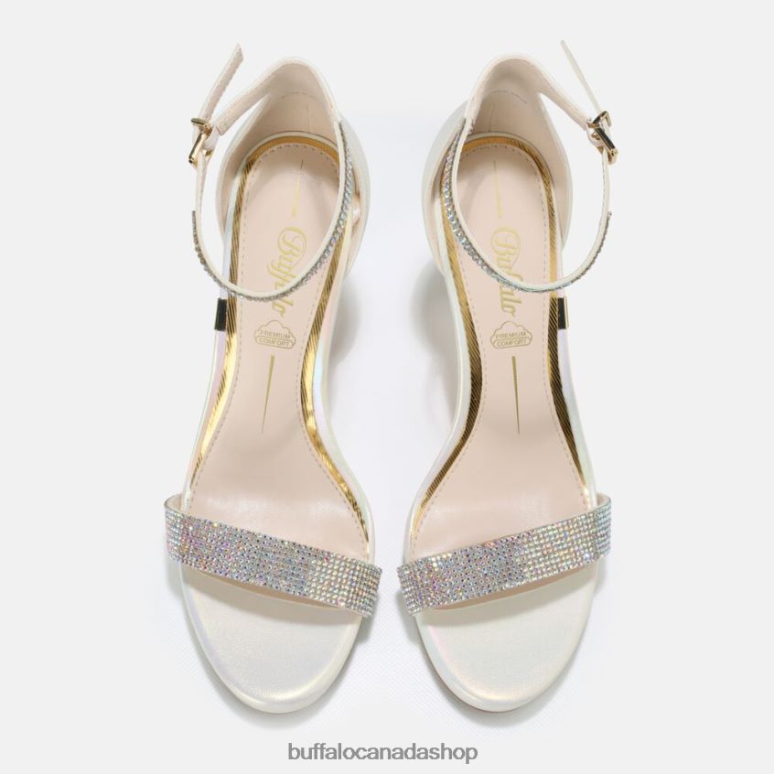 Monroe High-Heeled Sandal vegan Pearly White Buffalo ZL64TZ226 |Sandals