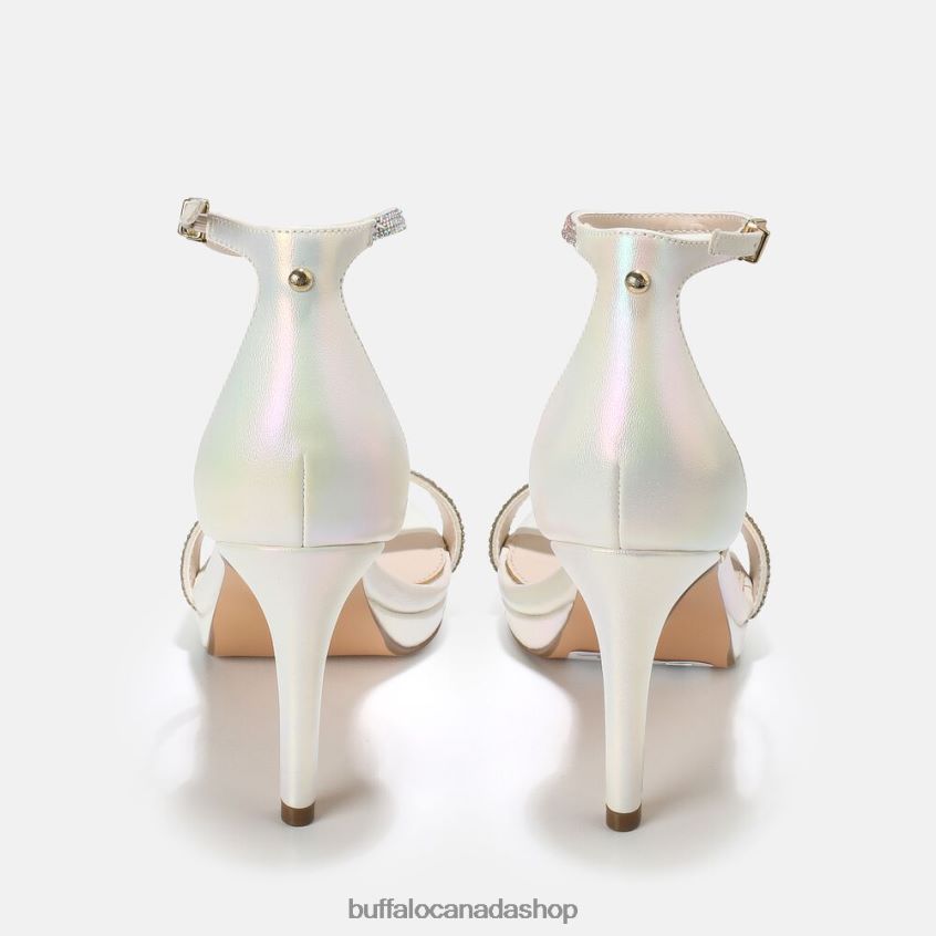 Monroe High-Heeled Sandal vegan Pearly White Buffalo ZL64TZ226 |Sandals