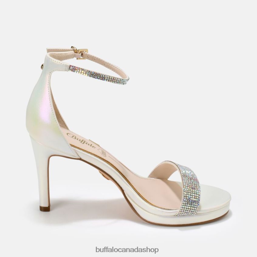 Monroe High-Heeled Sandal vegan Pearly White Buffalo ZL64TZ226 |Sandals