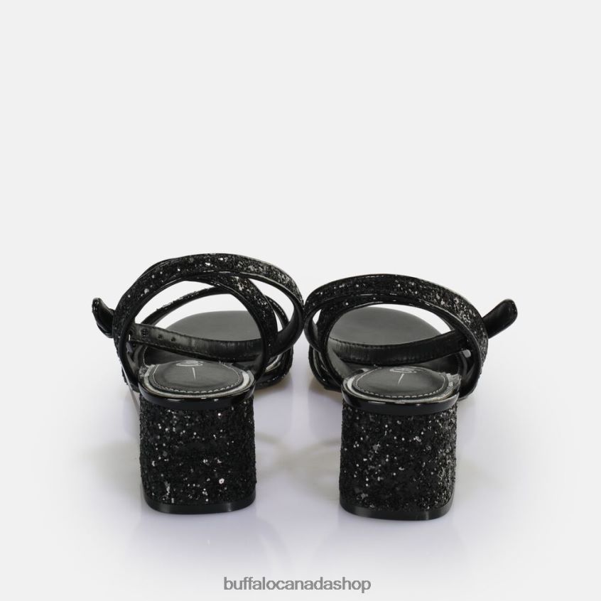 Rainelle heeled sandal vegan Black/Silver Buffalo ZL64TZ541 |Sandals