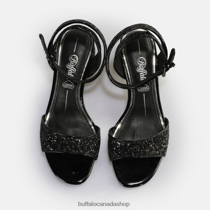 Rainelle heeled sandal vegan Black/Silver Buffalo ZL64TZ541 |Sandals