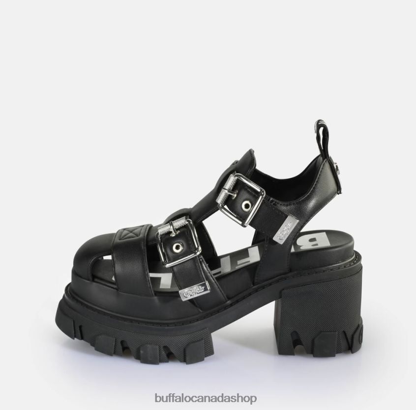 Riot Trawl Heeled Sandals vegan Black Buffalo ZL64TZ84 |Sandals