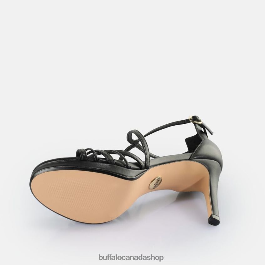 Serena Bow Heeled Sandals vegan Black Buffalo ZL64TZ284 |Sandals