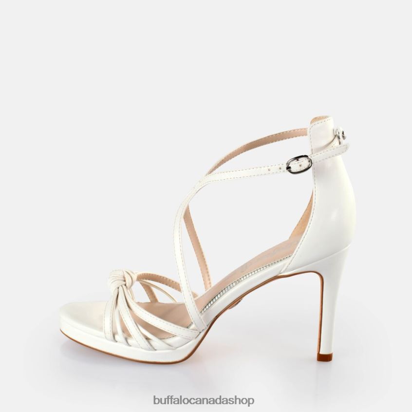 Serena Bow Heeled Sandals vegan White Buffalo ZL64TZ287 |Sandals