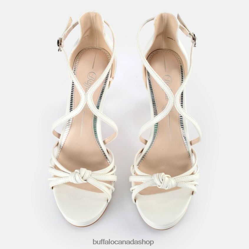 Serena Bow Heeled Sandals vegan White Buffalo ZL64TZ287 |Sandals