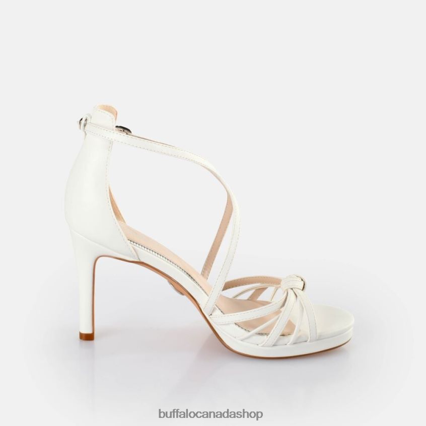 Serena Bow Heeled Sandals vegan White Buffalo ZL64TZ287 |Sandals
