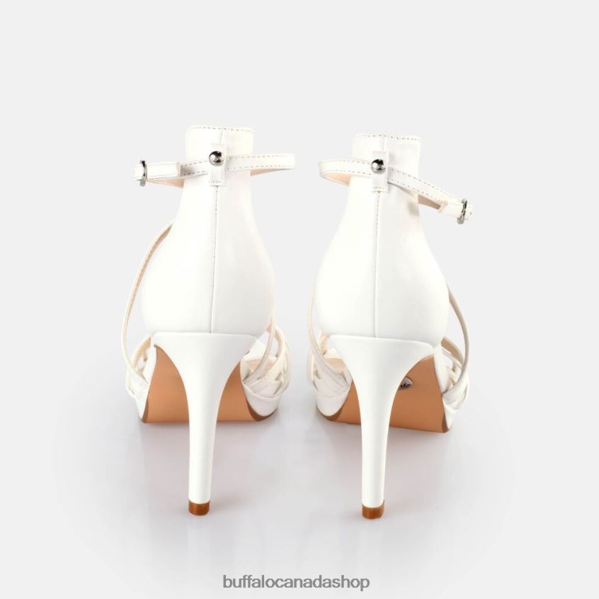 Serena Bow Heeled Sandals vegan White Buffalo ZL64TZ287 |Sandals