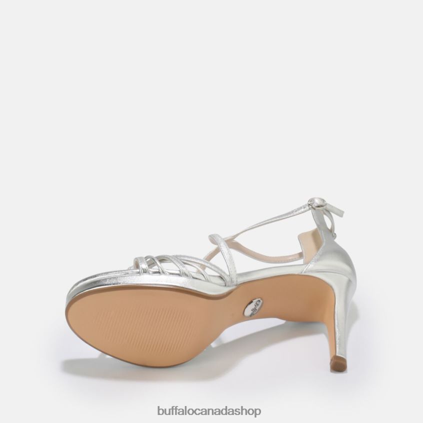 Serena Bow High-Heeled Sandal vegan Silver Buffalo ZL64TZ286 |Sandals