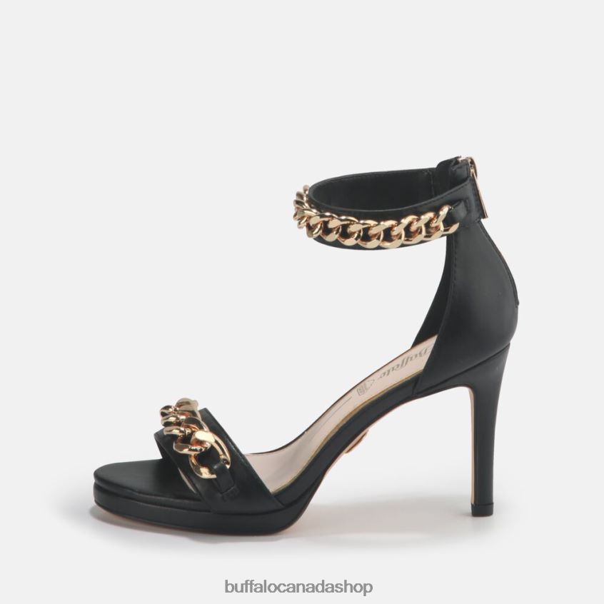 Serena Chain High-Heel Sandal vegan Black Buffalo ZL64TZ308 |Sandals