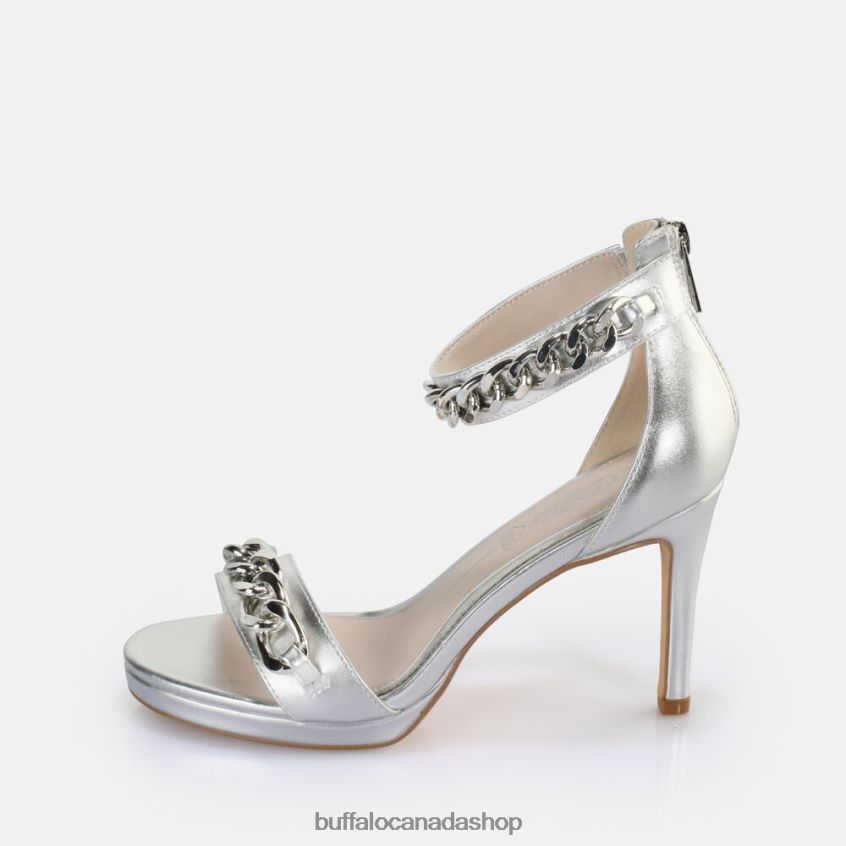 Serena Chain heeled sandal vegan Silver Buffalo ZL64TZ307 |Sandals