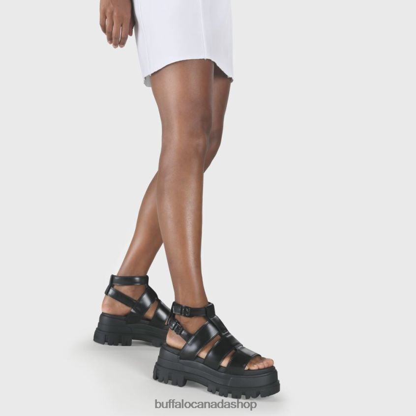 Aspha GLD platform sandal vegan Black Buffalo ZL64TZ130 |Sandals