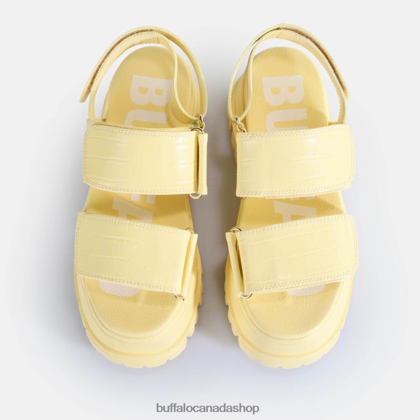 Aspha SND Platform Sandals vegan Croc-Effect Vanilla Buffalo ZL64TZ16 |Sandals