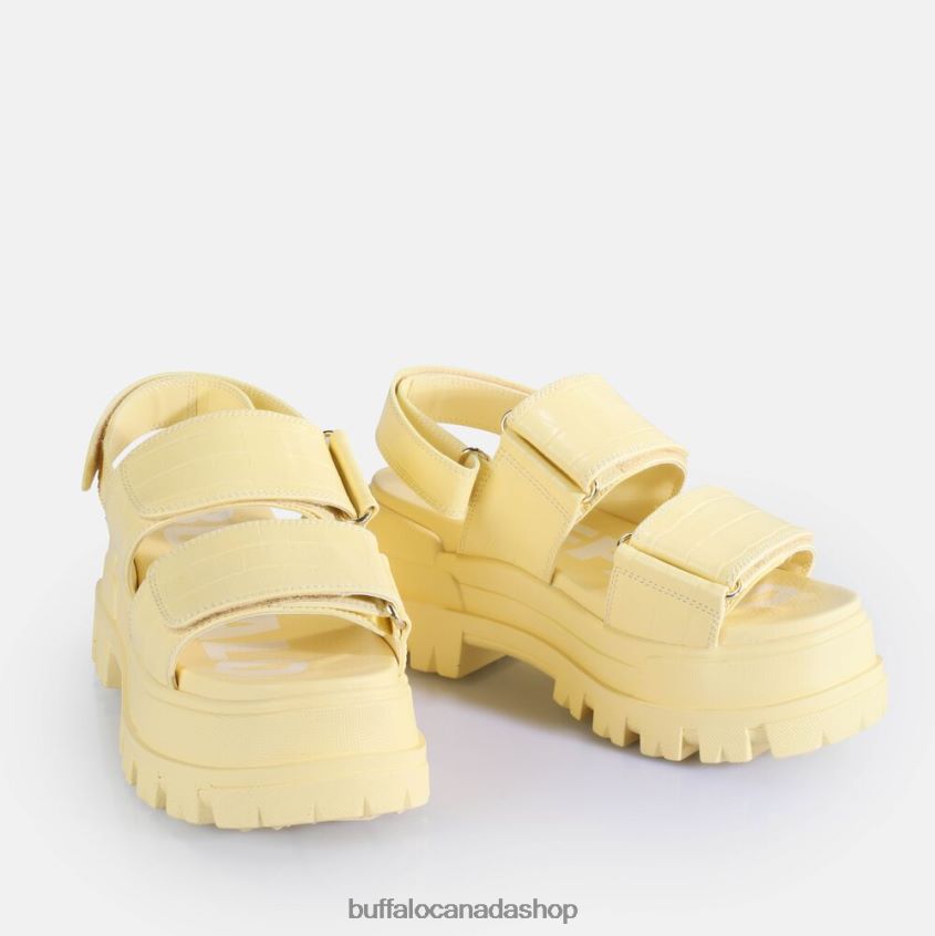 Aspha SND Platform Sandals vegan Croc-Effect Vanilla Buffalo ZL64TZ16 |Sandals