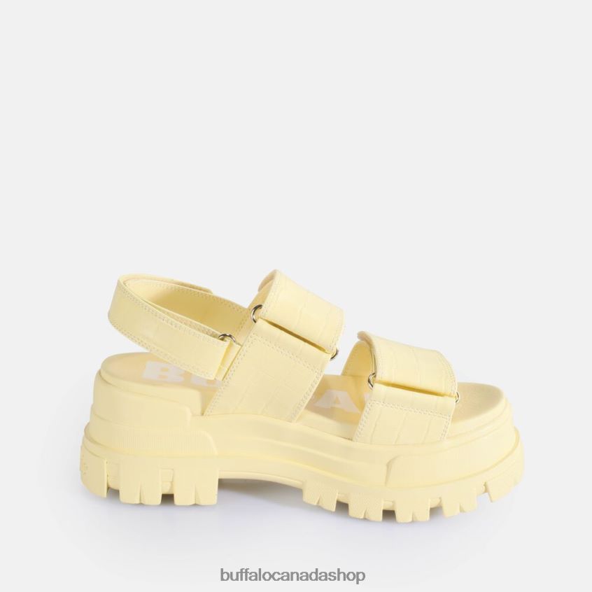 Aspha SND Platform Sandals vegan Croc-Effect Vanilla Buffalo ZL64TZ16 |Sandals