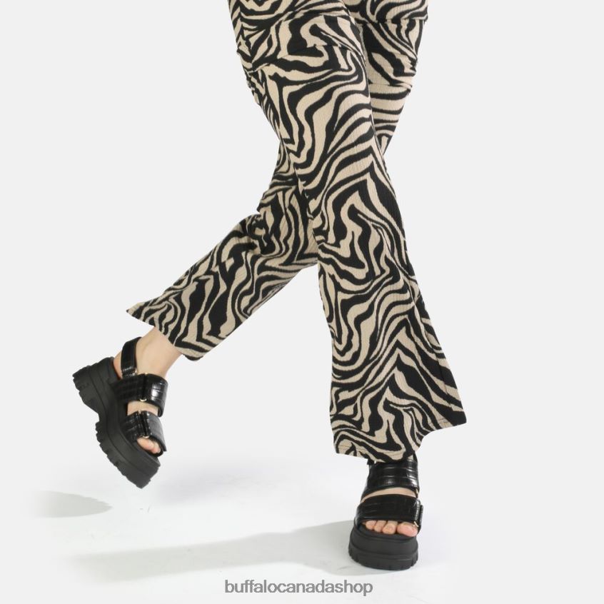 Aspha SND platform sandal vegan Black Buffalo ZL64TZ13 |Sandals