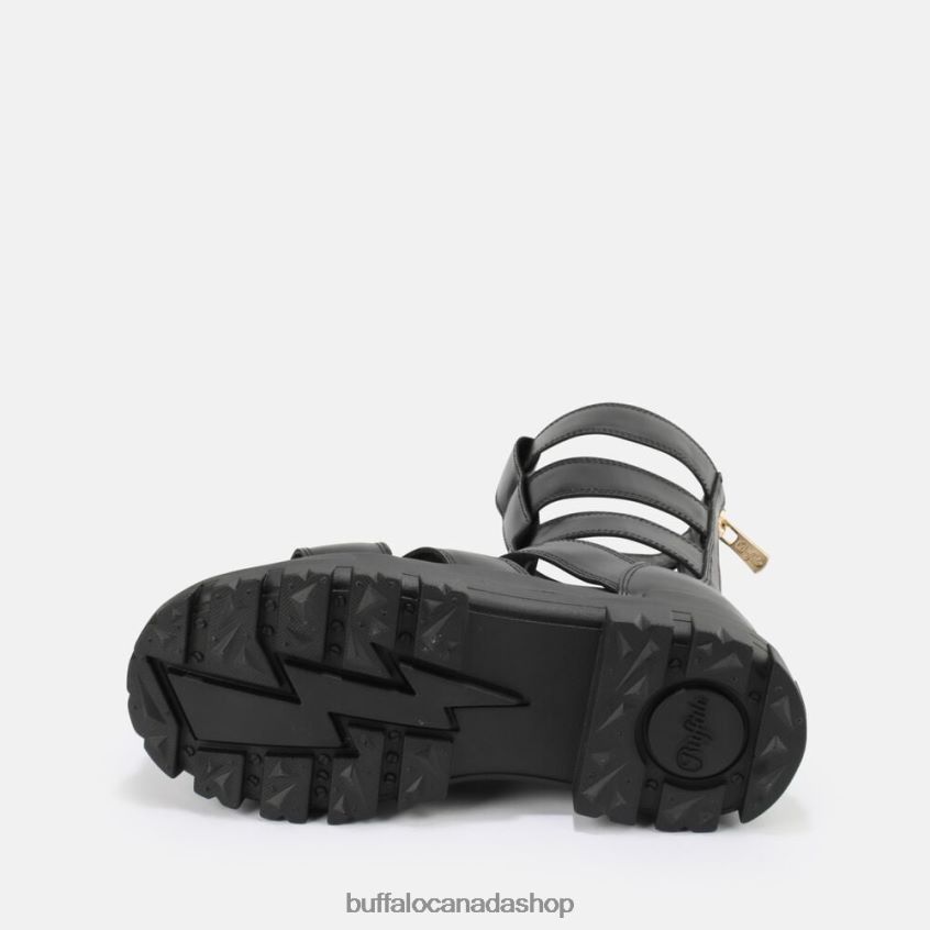 Aspha Zeus platform sandal vegan Black Buffalo ZL64TZ90 |Sandals