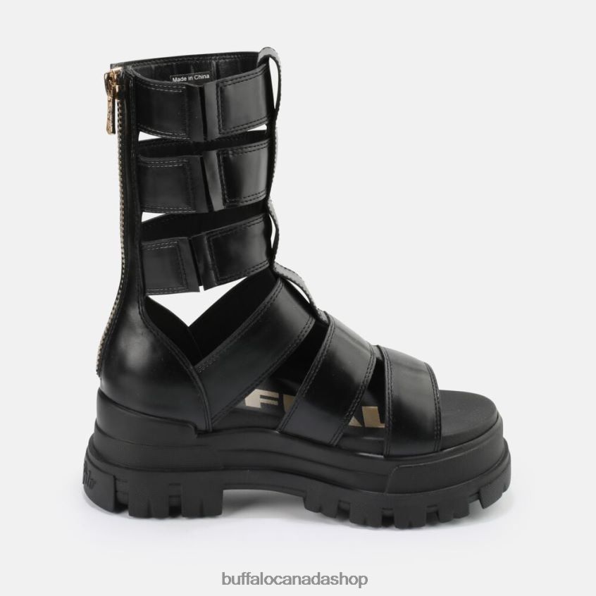 Aspha Zeus platform sandal vegan Black Buffalo ZL64TZ90 |Sandals