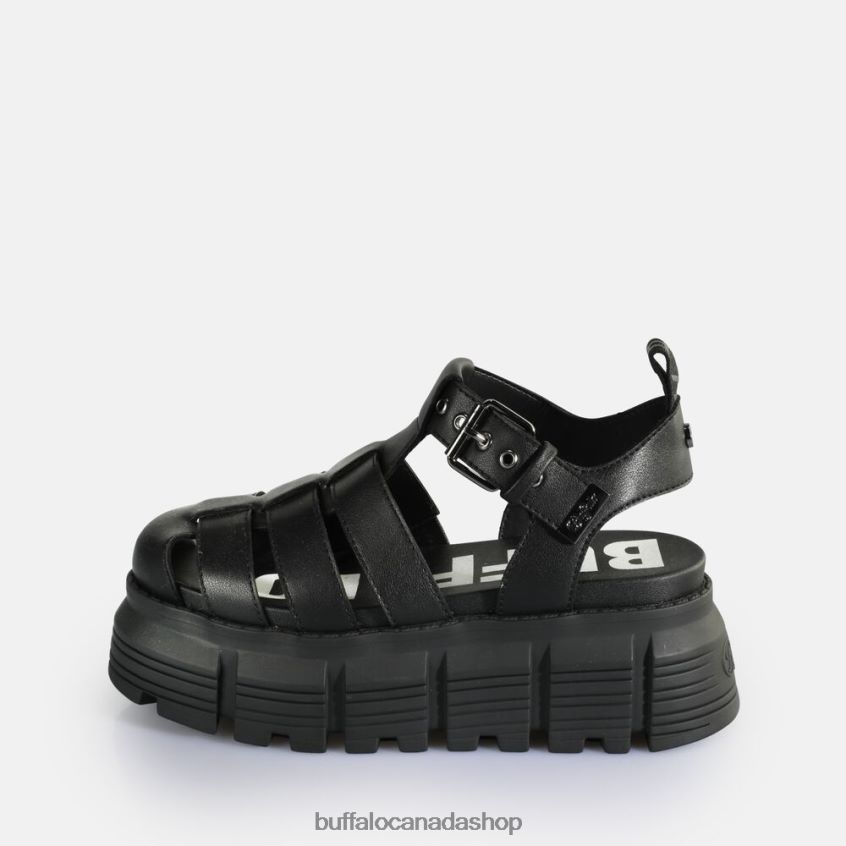 Ava Fisher Platform Sandals vegan Black Buffalo ZL64TZ572 |Sandals